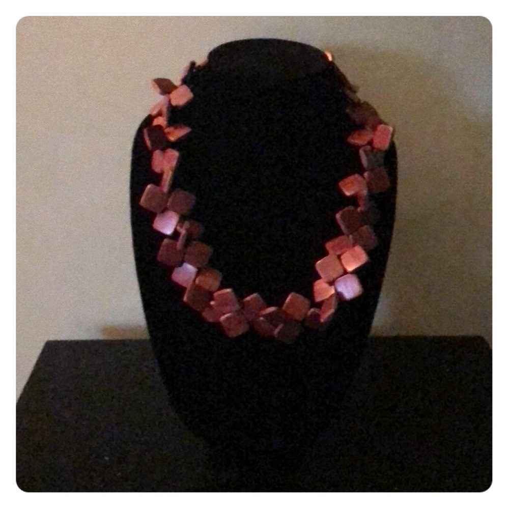 Hand made artisan wooden necklace